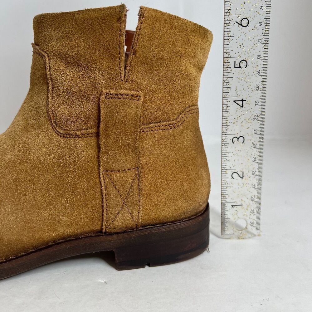 Franco Sarto Malina Tan Suede Ankle Boots Light Brown Booties Women's Size 7 - Picture 8 of 12